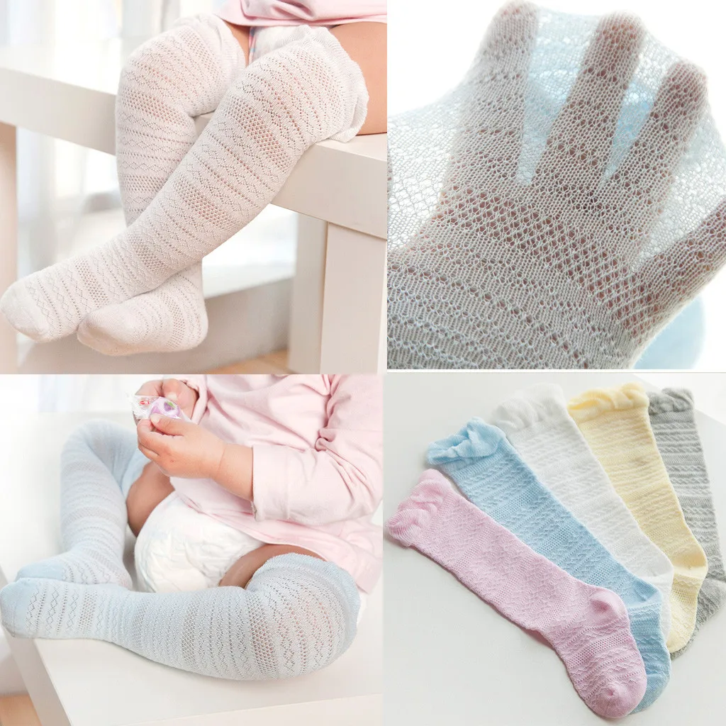 Newborn baby girls boys kids socks infant winter socks toddler girl solid lace knee height warm anti-slip socks for 0-3T baby