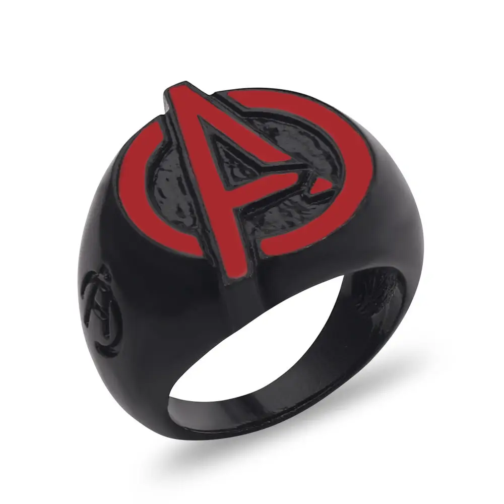 Горячее кольцо с черным шармом из фильма Марвел Мстители, специальный дизайн, мужское женское ювелирное изделие, модное кольцо из фильма для фанатов, аксессуары, подарок - Цвет основного камня: jz270