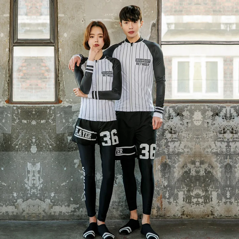 

Couple Rash Guards Kitesurfing Bodysuit Women's Swimwear Bikini Women Diving Suit Swim Shorts For Surf Top Rashguard Long Sleeve