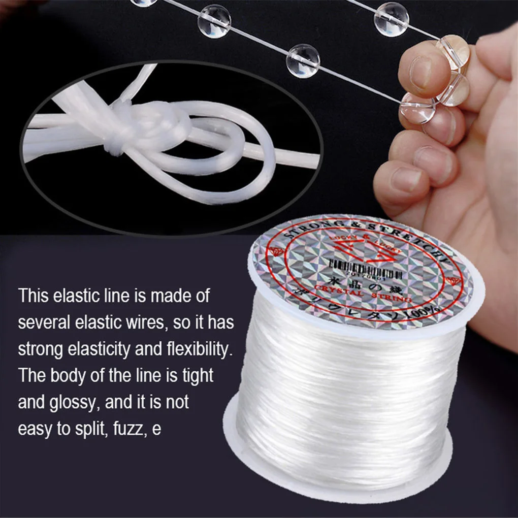 60m/Roll Strong Elastic Crystal Beading Cord 1mm for Bracelets Stretch Thread String Necklace DIY Jewelry Making Cords Line | Дом и сад
