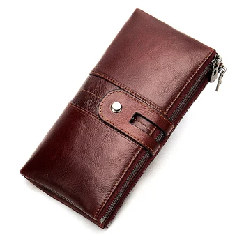 

Vintage Leather Wallet Long Men and Women Clutch Bag Multi-Function Wallet Wallet Purse