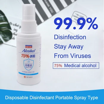 

60ml Antibacterial Disinfection Spray 75% Alcohol Disposable Hand Sterilizer Germicidal Spray Home Disinfection Clean