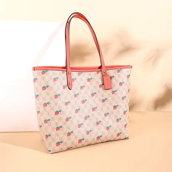 

MTBD Women's Handbag Strawberry design Casual Tote Bag Ladies Shopping Bag Fashion PVC Shoulder Bags Female Large Crossbody Bag