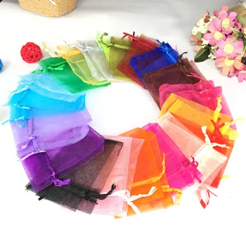 

10x15cm 100pcs Jewelry Package Gifts Bag Drawstring Jewelry Bags Small Drawstring Pouches Organza Bags Wedding Decoration.W