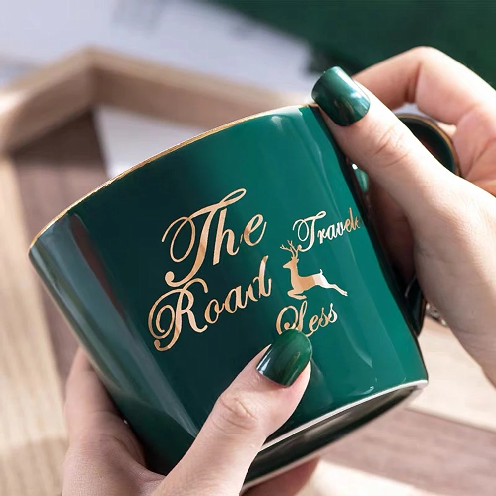 Europe Coffee Mugs Creative Milk Tea Cup Breakfast Drinkware  Couple Mugs Valentine's Day Wedding Birthday Gift (2)