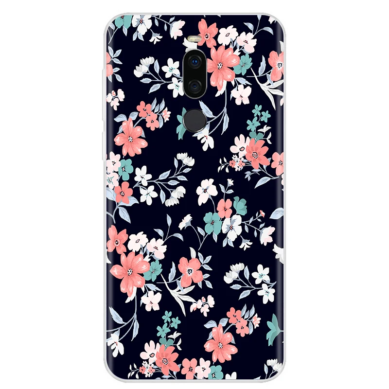 for Meizu Note 8 Case Note8 Soft TPU Silicone Protective Phone Shell Vintage Flowers Back Cover for Meizu M8 Note Cases Fundas meizu cover Cases For Meizu