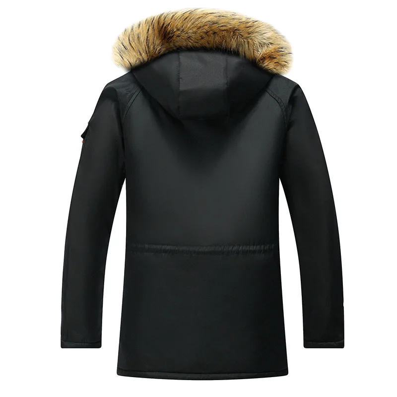 7XL 8XL мужское зимнее пальто, куртка с капюшоном, теплые парки с меховым воротником, пуховая, с хлопковой подкладкой, утепленная ветровка, верхняя одежда, пальто больших размеров