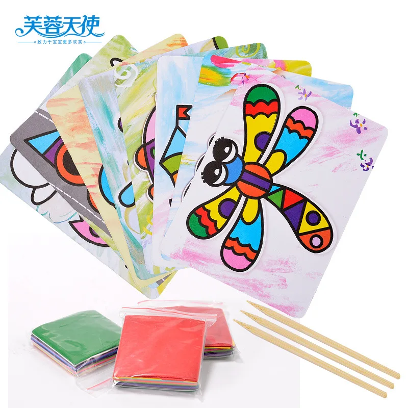 Children s puzzle creative DIY hand kneading paper stickers three dimensional sticker painting children s day 3