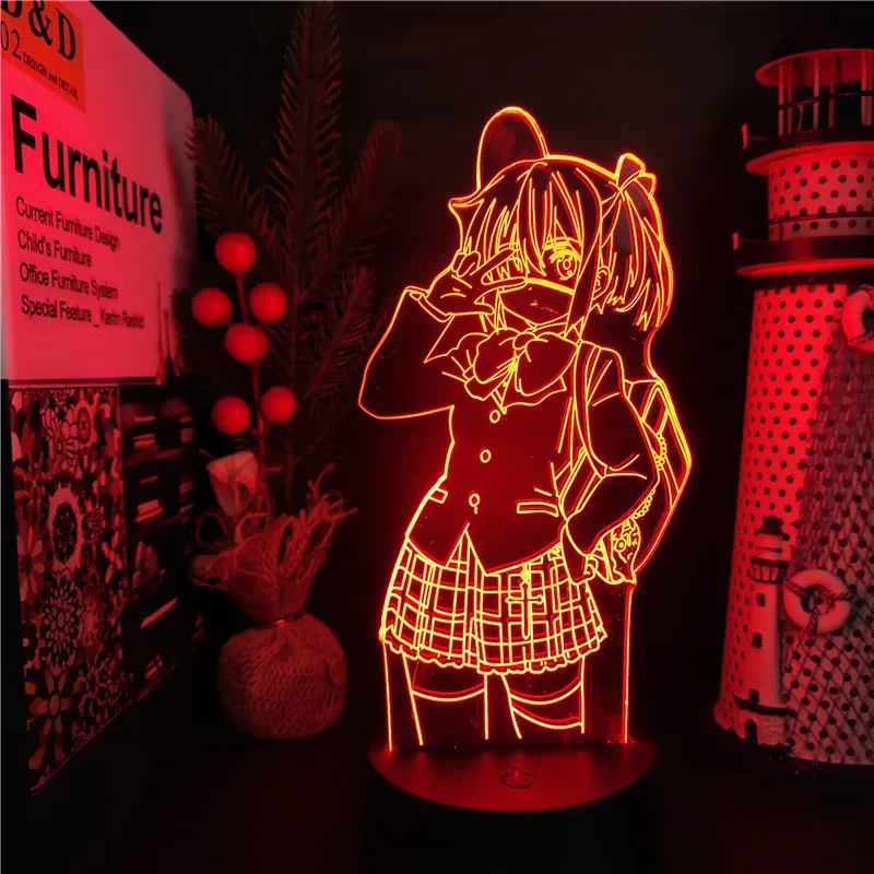 

Rikka Love Chunibyo Rikka Takanashi Led Night Light for Kids Bedroom Decor Birthday Gift Anime 3d Lamp Color Changing Night Lamp