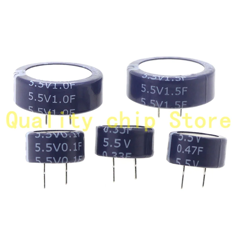 1PCS V C H type 5.5V Super capacitor 0.047F 0.1F 0.22F 0.33F 0.47F 1.0F 1.5F 4.0F 5.0F 1F 4F 5F Button Farad capacitor