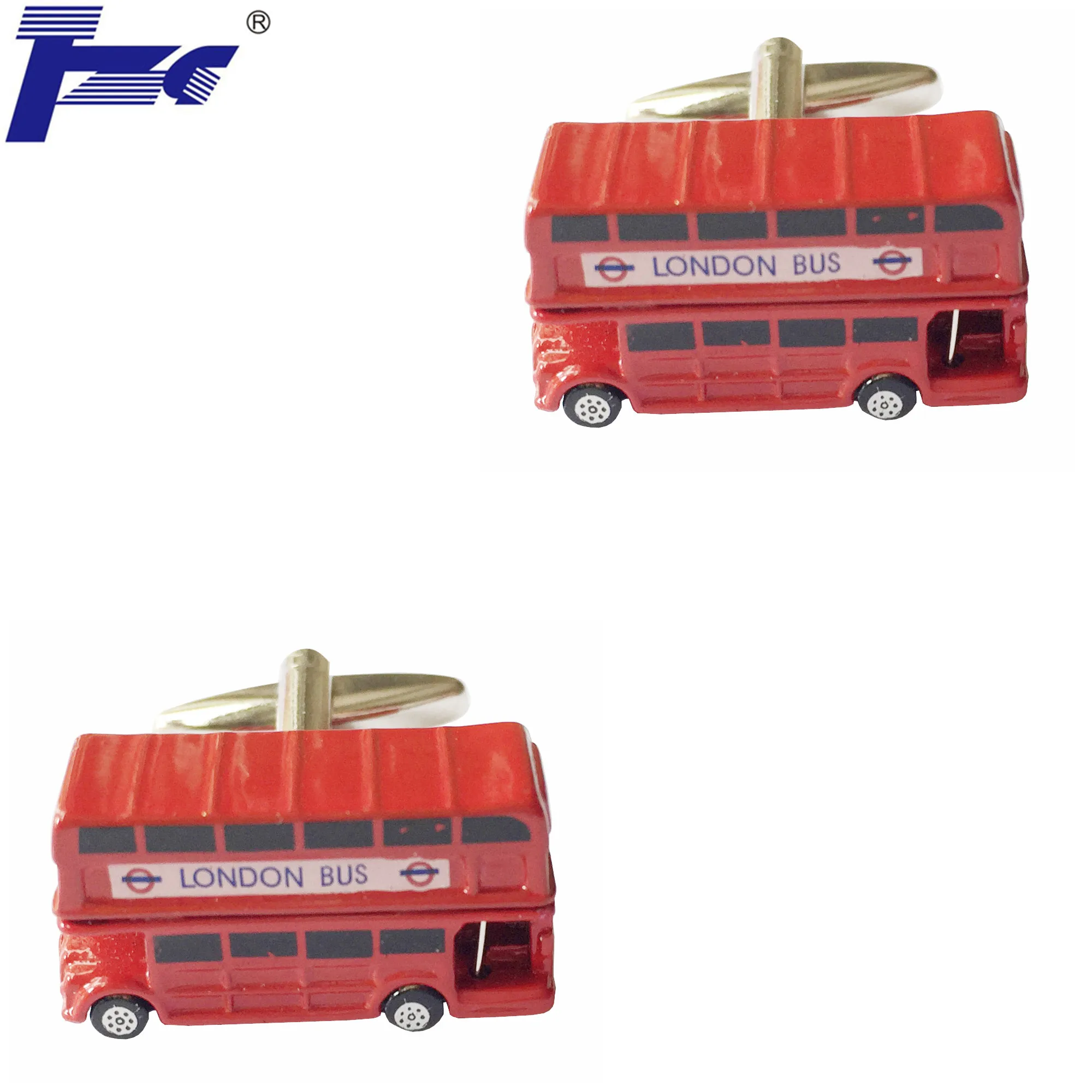 Red London Bus Cufflink Cuff Link 2 Pairs Free Shipping Promotion