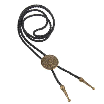 

Men's Creative men's tie necklace rope Alloy Accessories Geometric carved leather polo necklace Necklace Jewelry