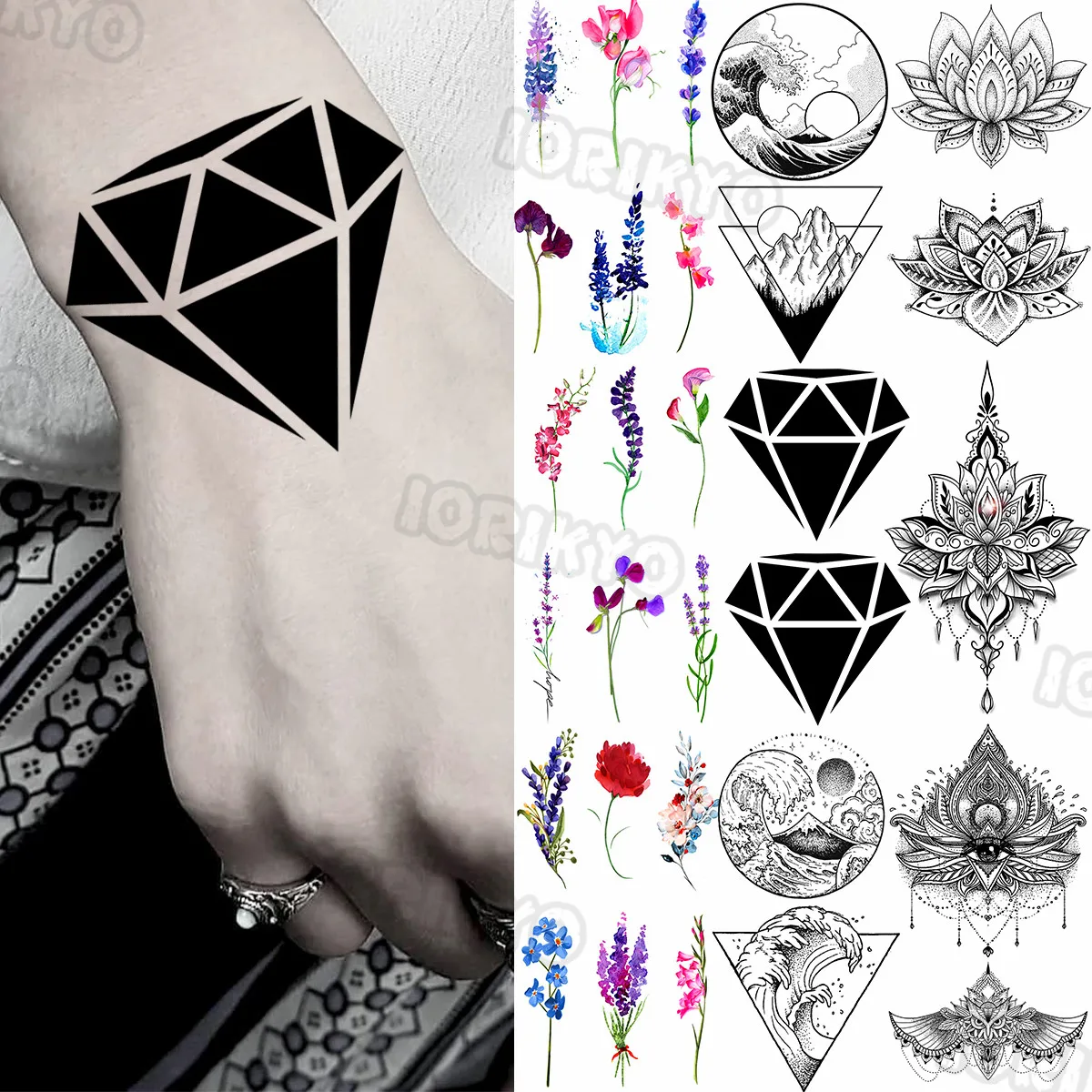 Realistic Diamonds Tattoos