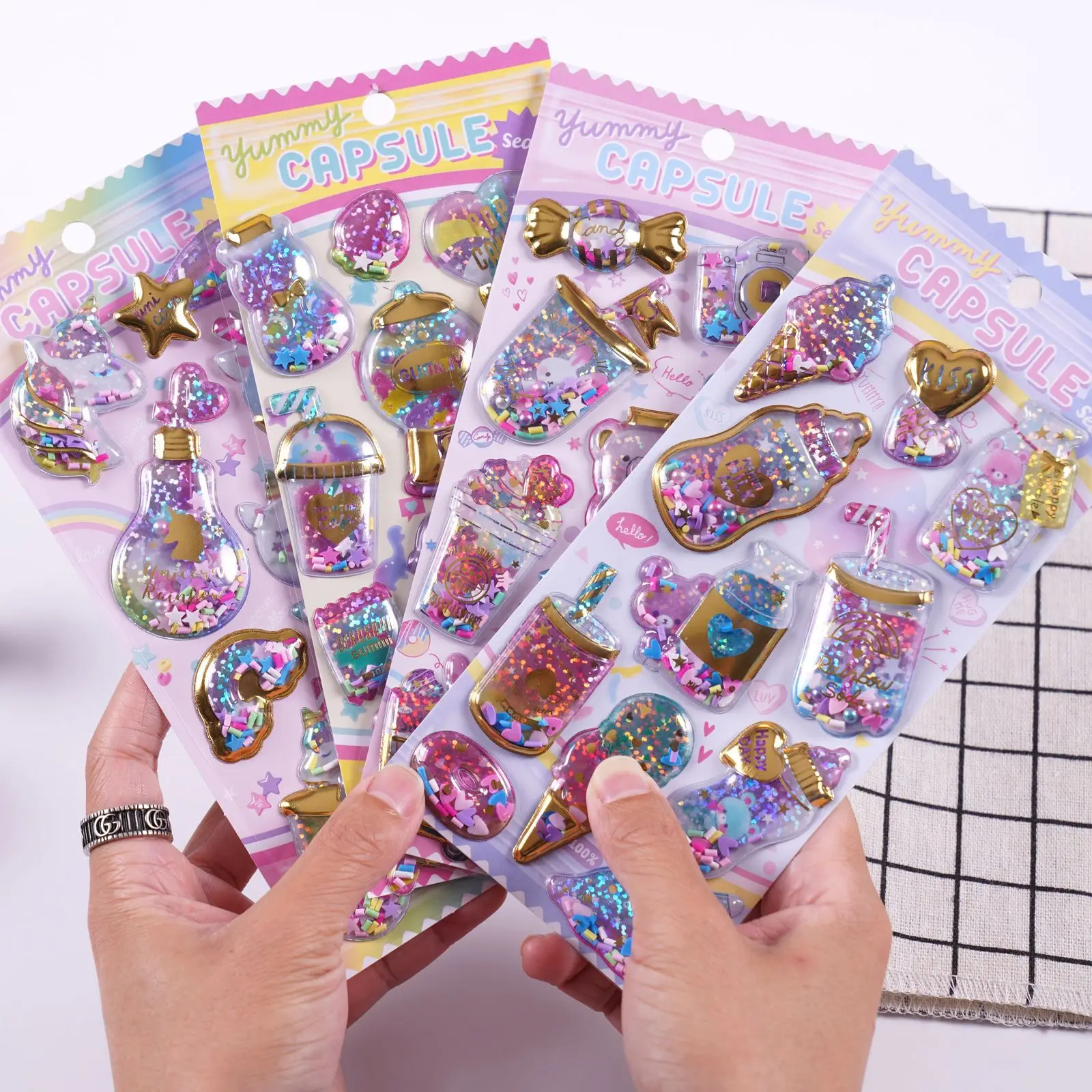 1 pc Kawaii 빛나는 3D 캡슐 스티커 Scrapbooking Diy 일기 편지지 스티커 귀여운 선물 용품 시트