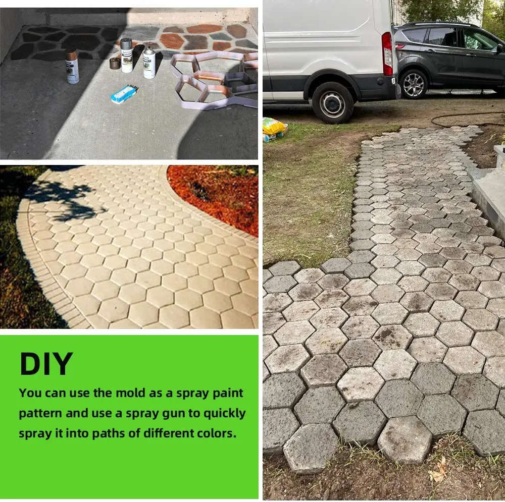 Garden Pavement Mold DIY Path Making Manually Paving Cement Brick Tool Stepping Stone Block Pavement Buildings Path Maker Mold