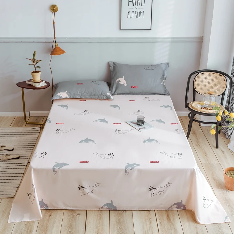 

Hot Sale 2020 Small Fresh Style Bedding Set Super King Size Bed Sheet Pillow Cases Set Family Pack Bedding