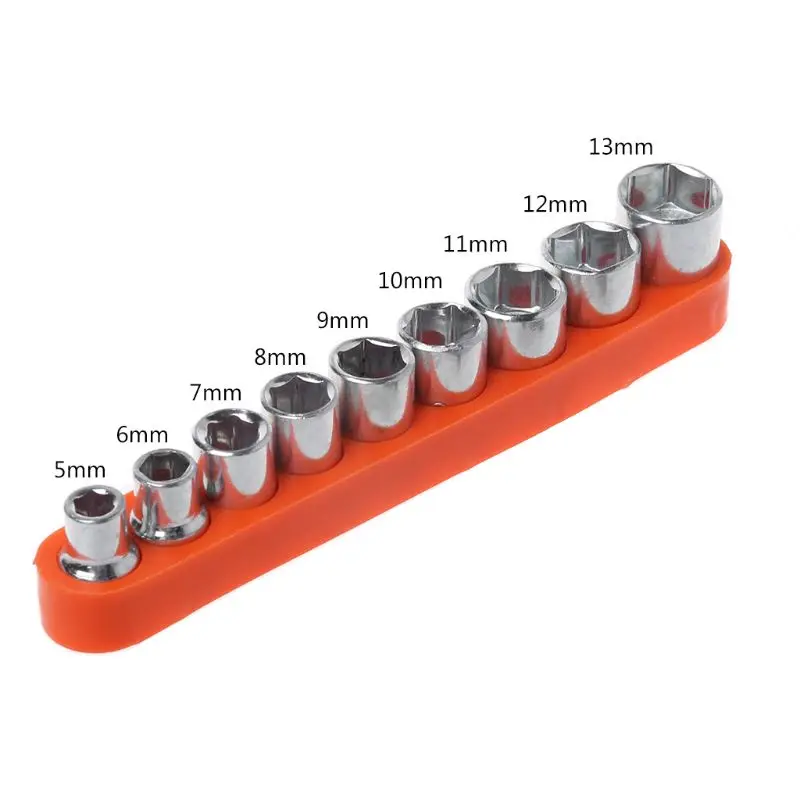 

9Pcs/Set Wrench Hexagon Head Repair Hand Tool 5-13mm Socket Adapter Set Home Auto Car Bicycle Repairing