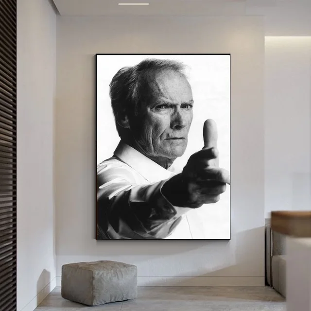 Настенное искусство HD черная картина Eastwood Картина на холсте домашний пистолет