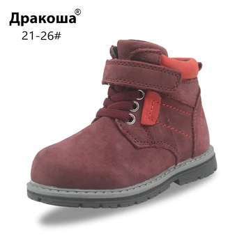 

Apakowa Baby Girls Spring Autumn Round Toe Ankle Boots Toddler Kids Classic Motorcycle Martin Boots Outdoor Walking Hiking Shoes