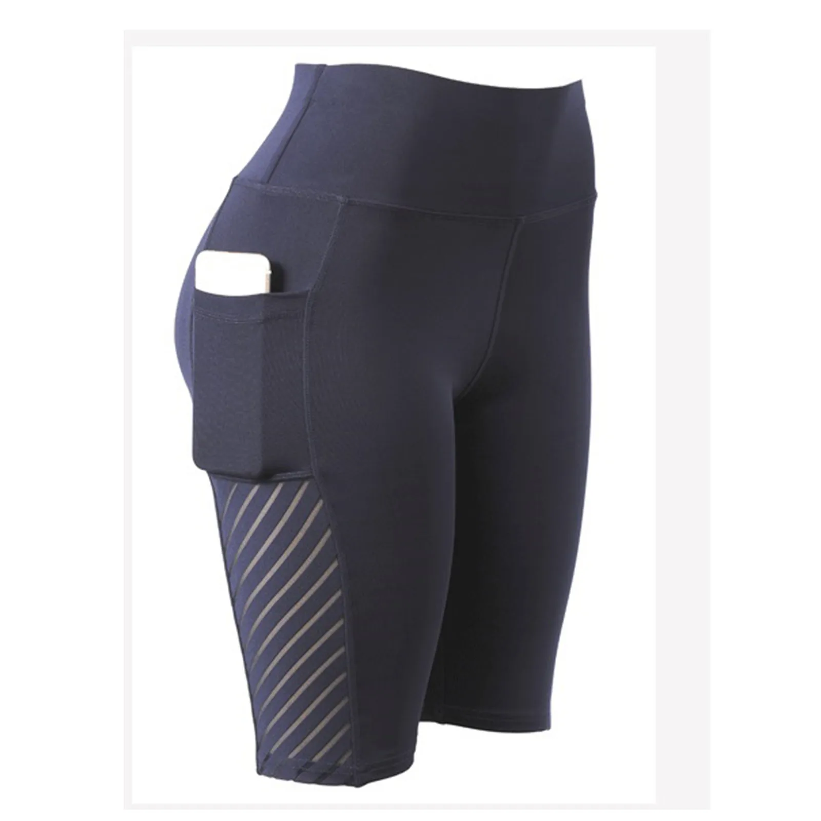 Gym Jogging Running Shorts Yoga Shorts Women High Waist Lifting Push Up Tight Sports Pocket Fitness Running Yoga Short Pant #YJ