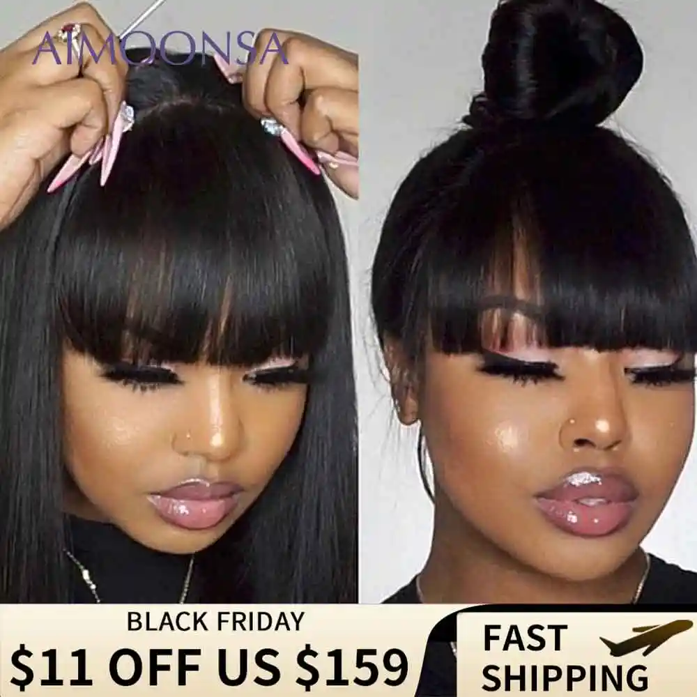 360 wigs with bangs Clearance