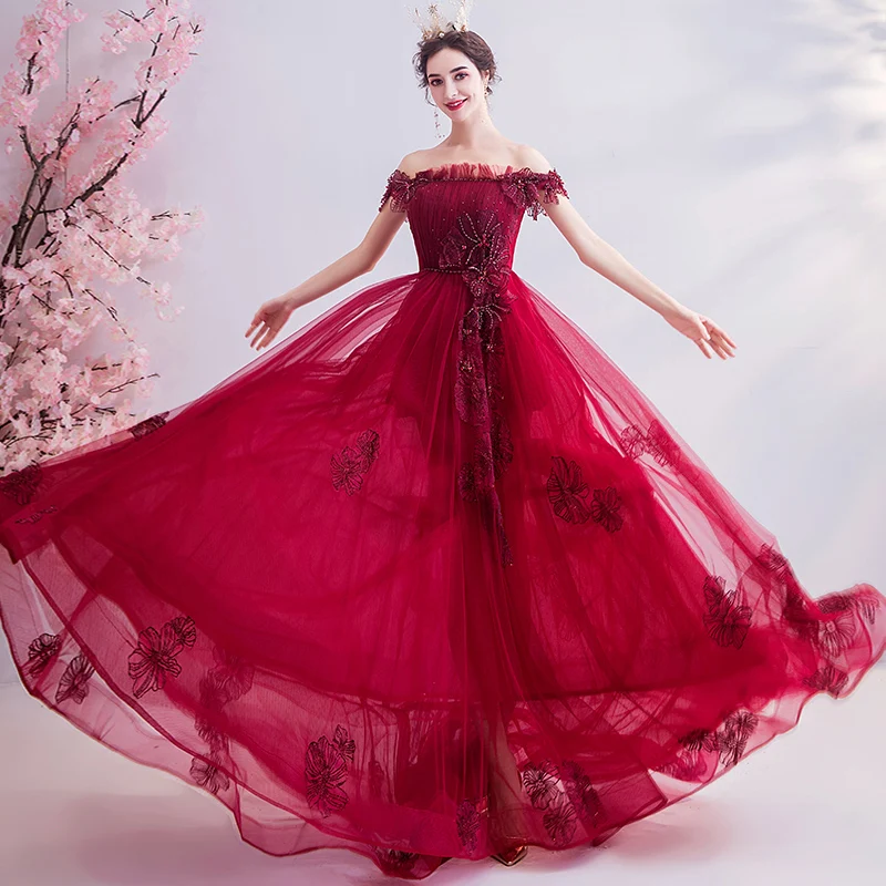 SSYFashion Новое банкетное элегантное Фиолетовое Вечернее Платье милое с вырезом лодочкой Кружевные Аппликации Украшенные бисером Длинные вечерние платья Vestido De Noche