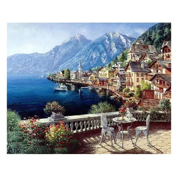 

DIY Paint By Numbers Canvas Oil Painting Kit for Kids & Adults 40 x 50cm Drawing Paintwork- with Frame