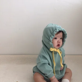 

MILANCEL winter baby jumpsuits sports style infant boys girls rompers baby hooded suit thicken lining outfit