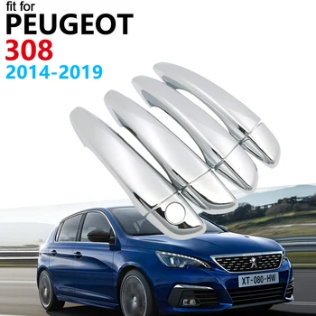 

Door Handle Car Accessories for Peugeot 308 T9 SW GT 2014~2019 Chrome Handle Cover Trim Set Car Stickers 2018 2017 2016 2015