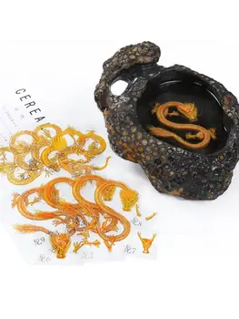 

9Pcs Vivid Chinese Dragon Film Stickers Resin Painting Fillings Resin Art Crafts