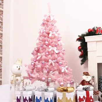 

90cm Pink Christmas Tree Lovely Flocking Plant Artificial Plant Christmas Tree Decoration Pink Cedar Party Supplies