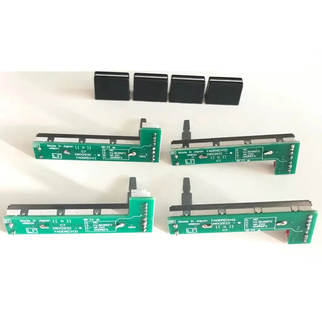 4PCS Channel CH1 CH2 CH3 CH4 FADER DWX2930 DWX2931 DWX2932 DWX2933 for DJM-700 DJM-800 PIONEER DJM2000 +4pcs knob