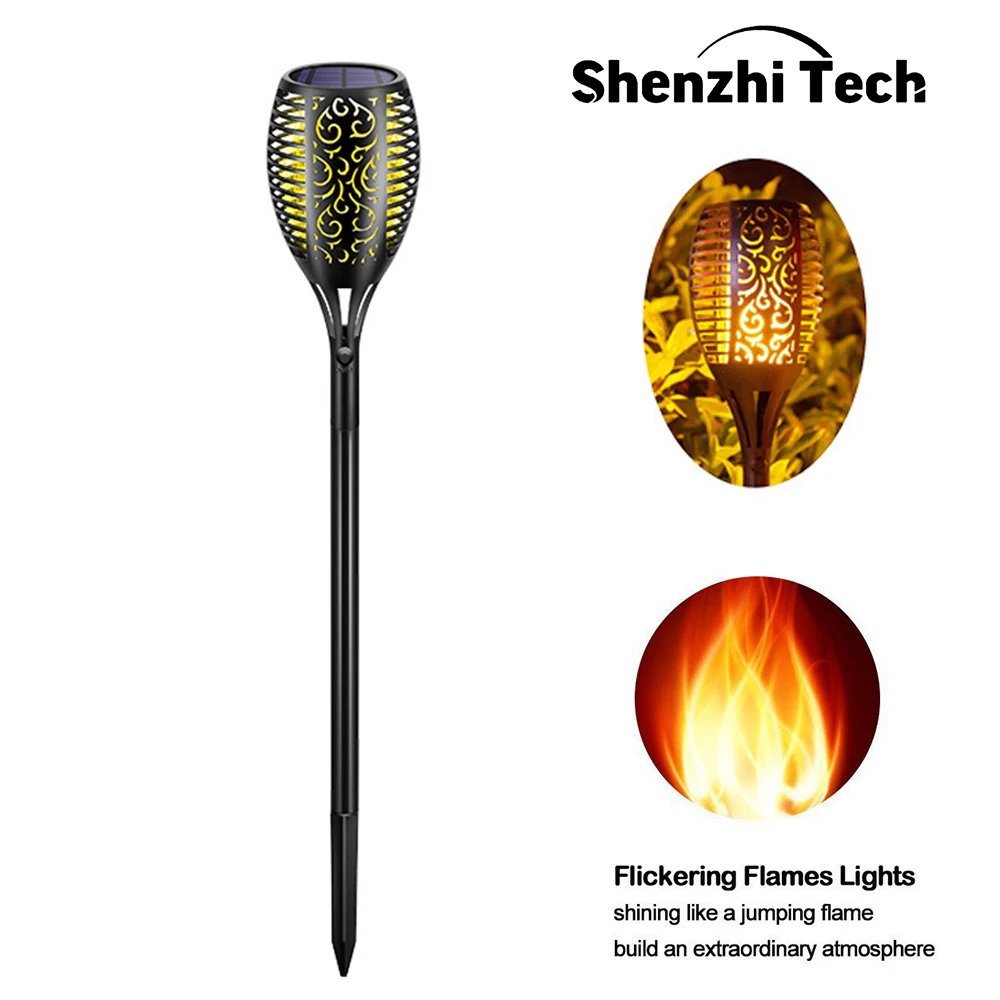 

Solar Lamp for Garden 96LED Solar Flame Light P65 Waterproof Flickering Flames Torches Lights for Patio Garden Yard
