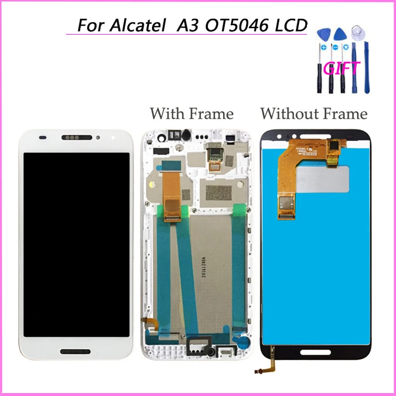 100% протестированный ЖК-дисплей для Alcatel A3 A 3 OT5046 5046 5046D 5046X сенсорный экран в сборе