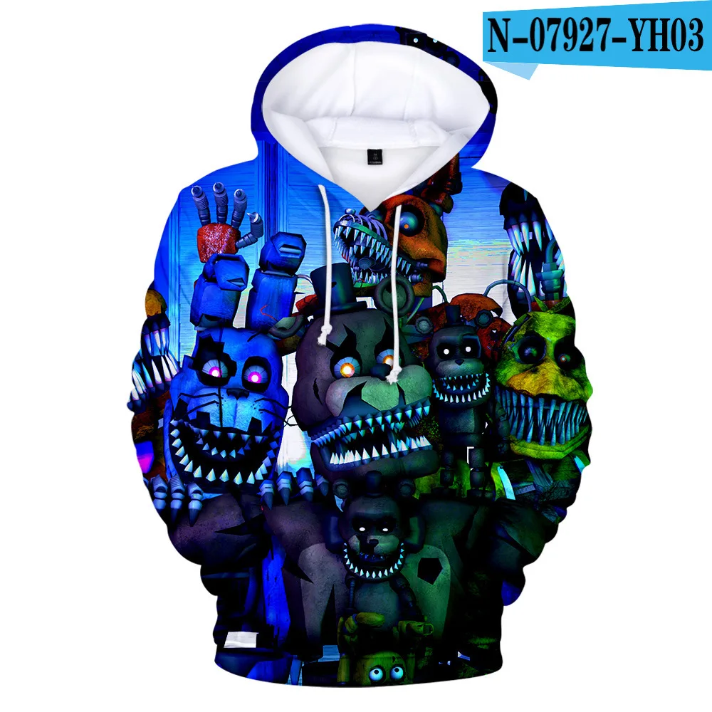 Fnaf толстовки Толстовка Five Nights At Freddy's куртка пальто весна Harajuku мультфильм Медведь FNAF Толстовка Женские кофты Fnaf - Цвет: 3dwy-1304