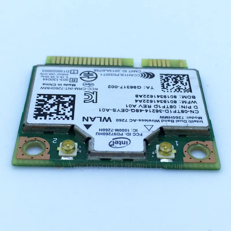 Intel двухдиапазонный беспроводной-ac 7260HMW WiFi+ Bluetooth 4,0 PCIe Половина Мини Wifi карта