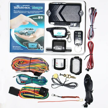 

For Russian Twage tamarack B9 2 Way Car Alarm System+ Engine Start LCD Remote Control Key keychain twage B 9 Security Alert
