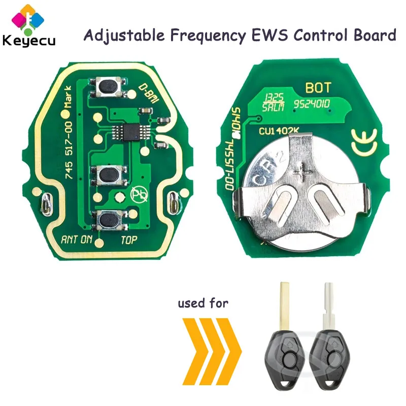 Circuito Di Controllo Remoto A Frequenza Regolabile Keyecu Per Bmw Ews System Fob 3 Pulsante 433Mhz/ 315Mhz Senza Guscio Chiave