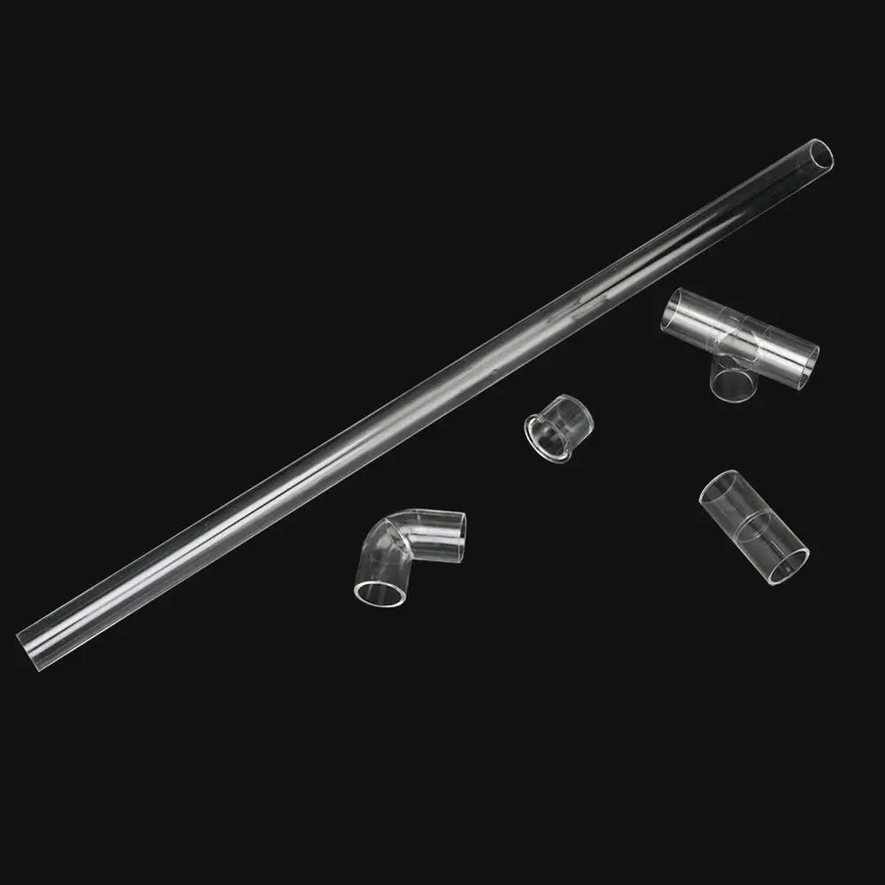 DN20 Acrylic Transparent Aquarium Tube Inner Diameter 20mm Tee Straight Elbow Connector End Cap Aquarium Fish Tank Accessories fish aquarium