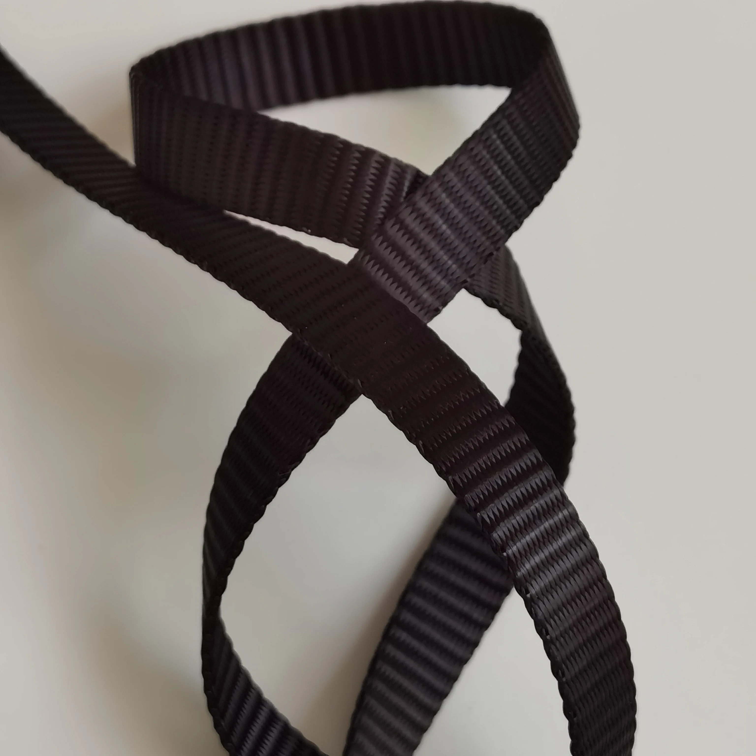 1 2 1.5 3/4 Inch Polypropylene Webbing Black Nylon Strap 5/10/25 yard