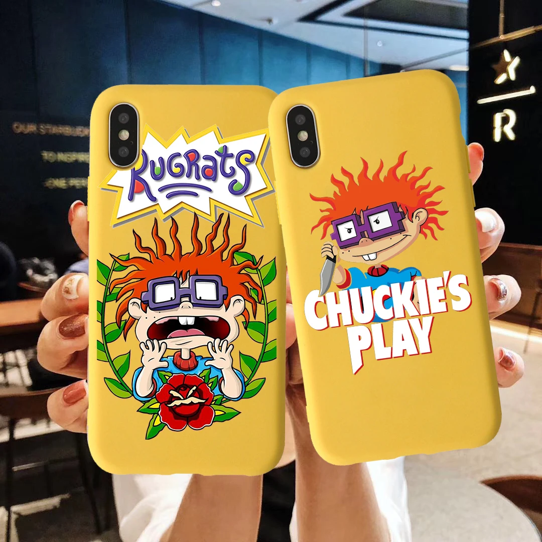 cartoon Rugrats amine lovely Candy Color TPU Case phone For iphoneX 7 8 XS XR XSMAX Pink Red Yellow purple White Cover