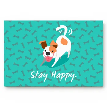 

Animal Puppy Tongue Out Bones Living Room Doormat Home Environmental Protection Bathroom Door Non-slip Floor Mat