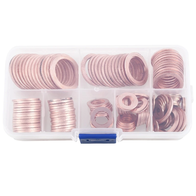 

150Pcs 8 Sizes Copper Metric Sealing Washers Assortment Set