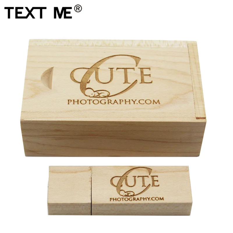 Usb флеш накопитель TEXT ME maple wooden + box 4 ГБ 8 16 32 64 usb 2 0|USB флэш-накопители| |