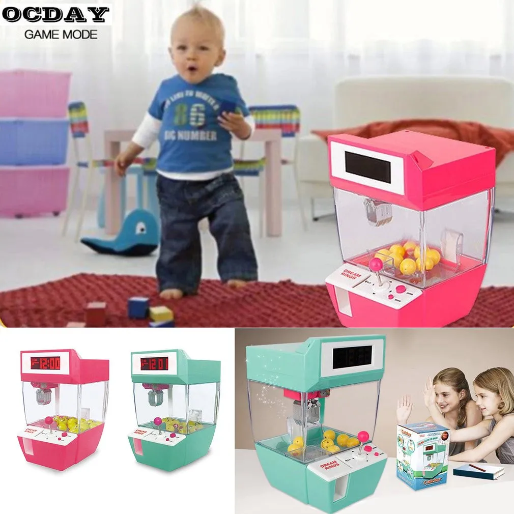 amazing  Coin Operated Candy Grabber Doll Balls Catcher Board Game Fun Toys Mini Crane Claw Machine With Ala