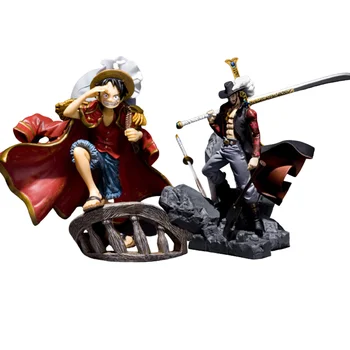 

One Piece Anime Figures Monkey D Luffy VS Dracule Mihawk PVC Toys Model Action Figurine Zoro Shanks Collector Juguetes Doll 14cm