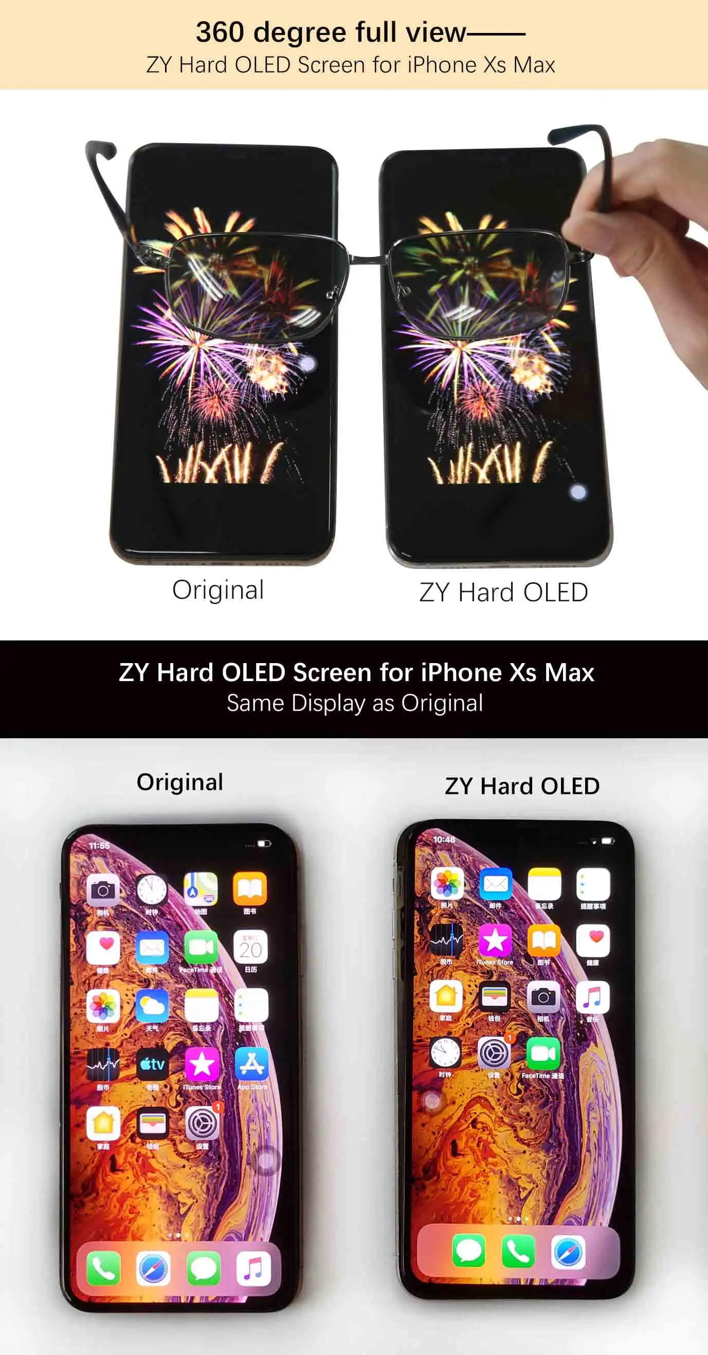 ZY AMOLED экран для Iphone XS X ЖК-дисплей жидкий OLED 3D сенсорный экран для Iphone XS MAX XR Запчасти для сборки Простота установки