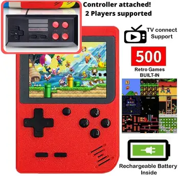 

Retro Game Console Mini Handheld Arcade, Built In With 500 Classic Games 2 Players Mode Portable Game Cabinet Machine