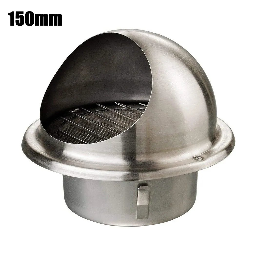 Air vent grille ventilation grille 1pc stainless steel louvred 70/80/100/150mm brushed external extractor wall vent outlet