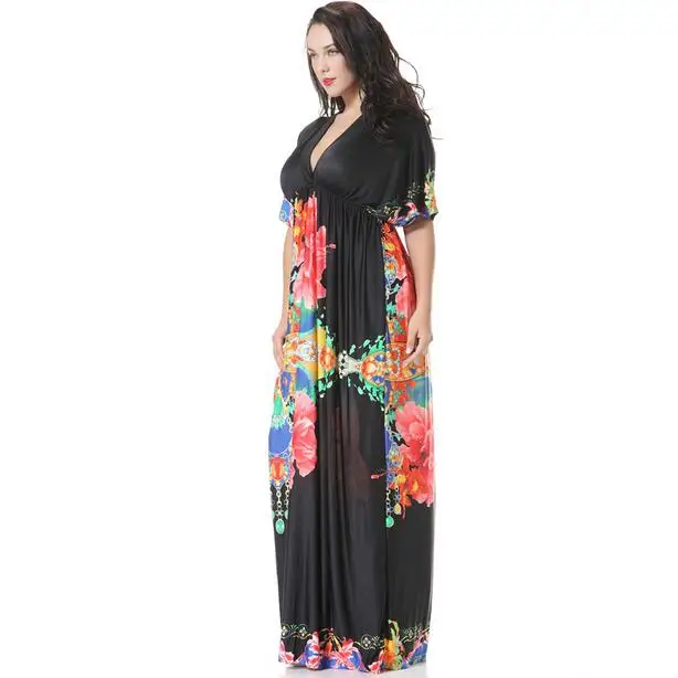 Длинное Макси женское платье 5XL 6XL размера плюс летние платья большого одежда 3xl 4xl